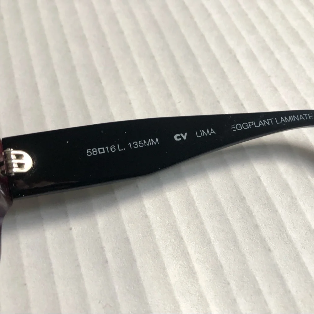 Ellen Tracy Lima eyeglasses‎ soft rectangular frame 58016L. 135mm eggplant